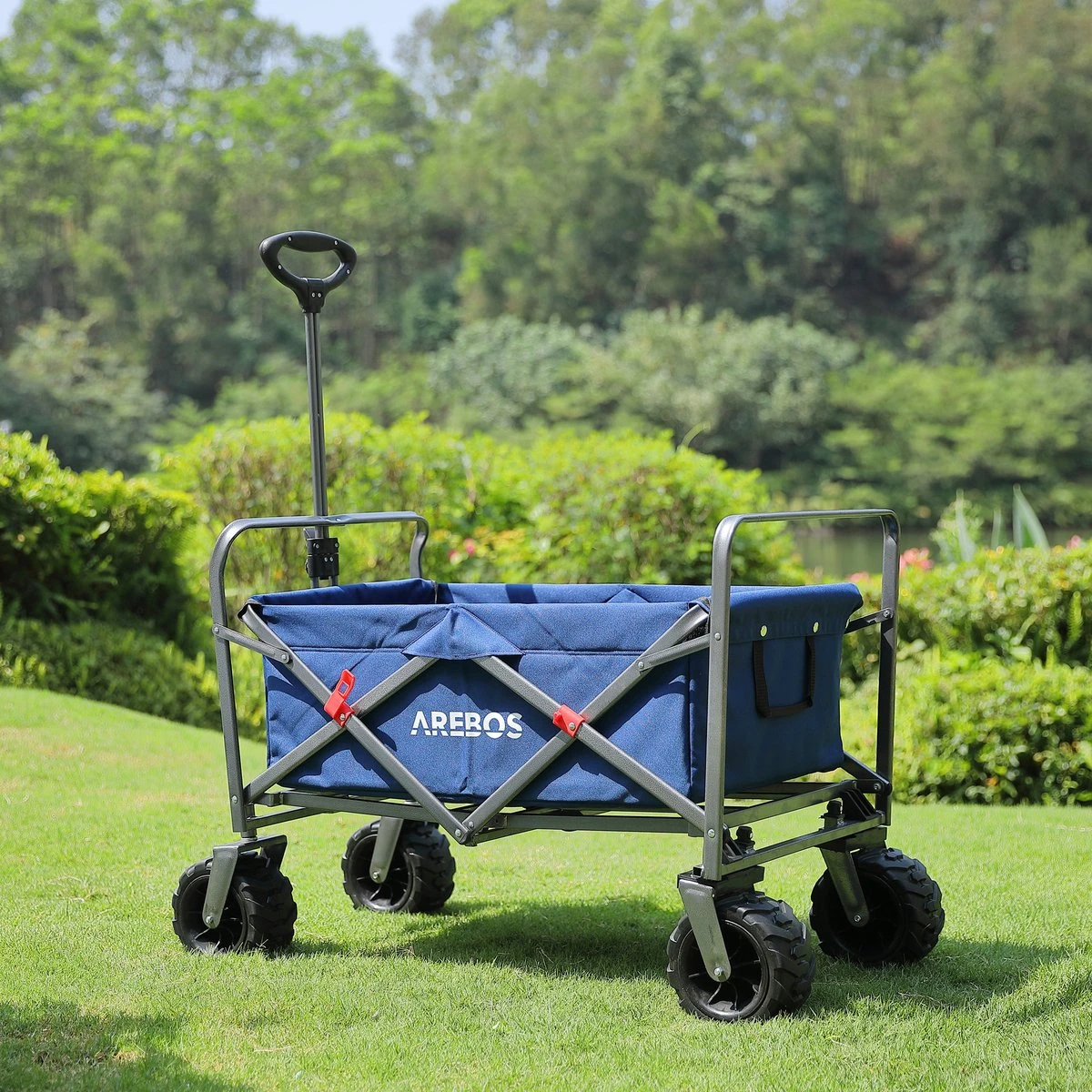 AREBOS Handkar | Transportwagen | Apparatuurwagen | Opvouwbaar | Blauw 7 AREBOS Handkar | Transportwagen | Apparatuurwagen | Opvouwbaar | Blauw - Afbeelding 5