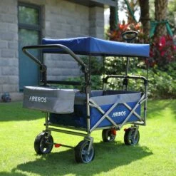 AREBOS Premium Steekwagen Met Dak Opvouwbare Tuinkar Handkar Bolderkar Blauw / Grijs -Buitenkampeer Winkel 1200x1200 1586