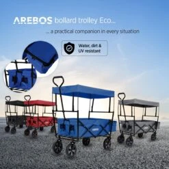 AREBOS Handwagen Vouwbare Dak Handwagen Vouwbare Trolley Uitrustingswagen Blauw -Buitenkampeer Winkel 1200x1200 1603