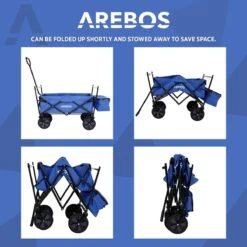 AREBOS Handwagen Vouwbare Dak Handwagen Vouwbare Trolley Uitrustingswagen Blauw -Buitenkampeer Winkel 1200x1200 1605