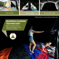 Skandika Montana 8 Sleeper Tent – Tunneltent – 8 Persoons Familietent - Campingtent – Sleeper Technology (2 Tot 4 Extra Donkere Slaapcabines) – Ingenaaide Tentvloer - Muggengaas – 700 X 310 X 200 Cm (LxBxH) – 5000mm Waterkolom – Kamperen – Blauw/wit 13 Skandika Montana 8 Sleeper Tent – Tunneltent – 8 Persoons Familietent - Campingtent – Sleeper Technology (2 Tot 4 Extra Donkere Slaapcabines) – Ingenaaide Tentvloer - Muggengaas – 700 X 310 X 200 Cm (LxBxH) – 5000mm Waterkolom – Kamperen – Blauw/wit -Buitenkampeer Winkel 1200x1200 176