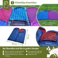 Skandika Dundee Flannel-R Slaapzak – Slaapzakken – Slaapzakken Volwassen - Maat M – Unisex - Katoen, Luxe Kwaliteit, Dubbele Slaapzak, 3 Seizoenen, Tot -20°C - 220 X 80 Cm - Outdoor Kampeerslaapzak – Ritssluiting Rechts - Grijs/geel -Buitenkampeer Winkel 1200x1200 370