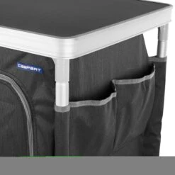 Campart Campingkast CU-0719 – Opvouwbaar En Verstelbaar - 4 Verstelbare Poten - 3 Lagen - Aluminium Frame - Grijs -Buitenkampeer Winkel 1200x1200 480
