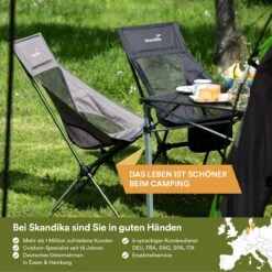 Skandika Campingstoel Compact – Campingstoelen - Campingstoel Tot 150 Kg Belastbaar - Kampeerstoel, Visstoel, Kleine Pakmaat, Opvouwbaar, Stabiel, Licht, Comfortabel Gepolsterd – Draagtas Meegeleverd - Vouwstoel – Zwart -Buitenkampeer Winkel 1200x1200 494