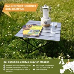 Skandika Ruka S Kleine Campingtafel – Campingtafels - Aluminium Campingtafel, Opvouwbaar, Zeer Licht, Eenvoudig Te Monteren, Stabiele Standaard - Opvouwtafel Voor Kamperen, Tenten Wandelen, Reizen, Thuis, Tuin – Tot Max. 20 Kg. - Grijs -Buitenkampeer Winkel 1200x1200 579