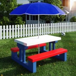 Merkloos Kinder Picknicktafel Met Parasol - Blauw 20 Merkloos Kinder Picknicktafel Met Parasol - Blauw -Buitenkampeer Winkel 1200x1200 616