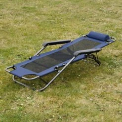 Ligstoel 155x60cm - Opvouwbaar Campingstoel Ligbed Strandstoel Tuinstoel Vouwligstoel Blauw -Buitenkampeer Winkel 1200x1200 628