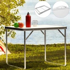 Merkloos Aluminium Inklapbare Tuintafel - Campingtafel - 80x60x68 Cm -Buitenkampeer Winkel 1200x1200 759