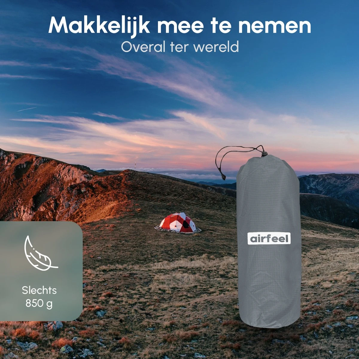 AirFeel Opblaasbaar Slaapmatje - Ingebouwde Pomp En Kussen - Lichtgewicht - 196 X 60 X 6cm - Gray 5 AirFeel Opblaasbaar Slaapmatje - Ingebouwde Pomp En Kussen - Lichtgewicht - 196 X 60 X 6cm - Gray - Afbeelding 3