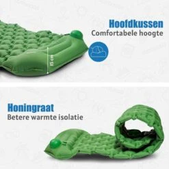 TRVLMORE Slaapmat - Zelfopblazend - 1 Persoons - Ingebouwde Pomp En Kussen - Groen -Buitenkampeer Winkel 1200x1200 820