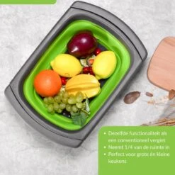 Buxibo - 3-Delige Keuken Vergiet Set Inklapbaar Groen/Grijs -Buitenkampeer Winkel 1200x1200 895