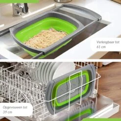 Buxibo - 3-Delige Keuken Vergiet Set Inklapbaar Groen/Grijs -Buitenkampeer Winkel 1200x1200 900