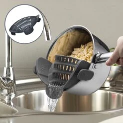 SensaHome- Siliconen Vergiet - Keuken Afgietdeksel - Afgiethulp - Siliconen - BPA Vrij - Grijs -Buitenkampeer Winkel 1200x1200 928