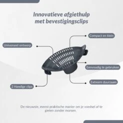 SensaHome- Siliconen Vergiet - Keuken Afgietdeksel - Afgiethulp - Siliconen - BPA Vrij - Grijs -Buitenkampeer Winkel 1200x1200 929