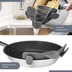 SensaHome- Siliconen Vergiet - Keuken Afgietdeksel - Afgiethulp - Siliconen - BPA Vrij - Grijs -Buitenkampeer Winkel 1200x1200 931