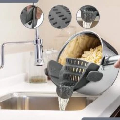 SensaHome- Siliconen Vergiet - Keuken Afgietdeksel - Afgiethulp - Siliconen - BPA Vrij - Grijs -Buitenkampeer Winkel 1200x1200 932