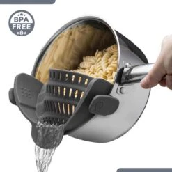 SensaHome- Siliconen Vergiet - Keuken Afgietdeksel - Afgiethulp - Siliconen - BPA Vrij - Grijs -Buitenkampeer Winkel 1200x1200 934