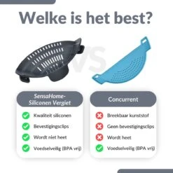 SensaHome- Siliconen Vergiet - Keuken Afgietdeksel - Afgiethulp - Siliconen - BPA Vrij - Grijs -Buitenkampeer Winkel 1200x1200 936