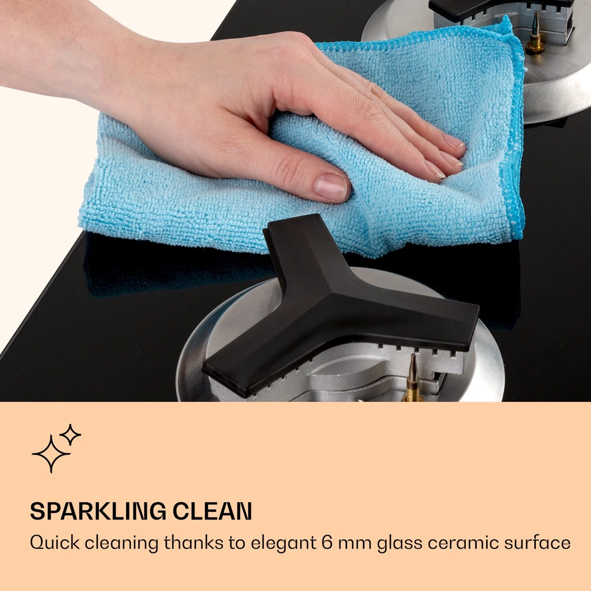 Trifecta 6 Gaskookplaat 6-pits Grote, Normale En Extra Glaskeramische Branders 5 Trifecta 6 Gaskookplaat 6-pits Grote, Normale En Extra Glaskeramische Branders - Afbeelding 3