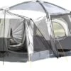 Skandika Pitea XL CROSS Tent – Koepeltenten - Autotent – Campingtent Voor SUV, Caddy, Auto, CUV - Voor Max. 4 Personen – Vrijstaand – Met/zonder Slaapcabine – Max. Stahoogte 230 Cm – 3000mm Waterkolom - 475 X 290 X 230 Cm (LxBxH) – Kamperen - Grijs -Buitenkampeer Winkel 1200x552