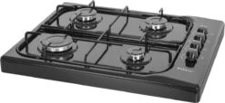 Zilan - Vrijstaande Gaskookplaat - 4 Branders - Gaskooktoestel 4 Pits - Zwart - Roestbestendig