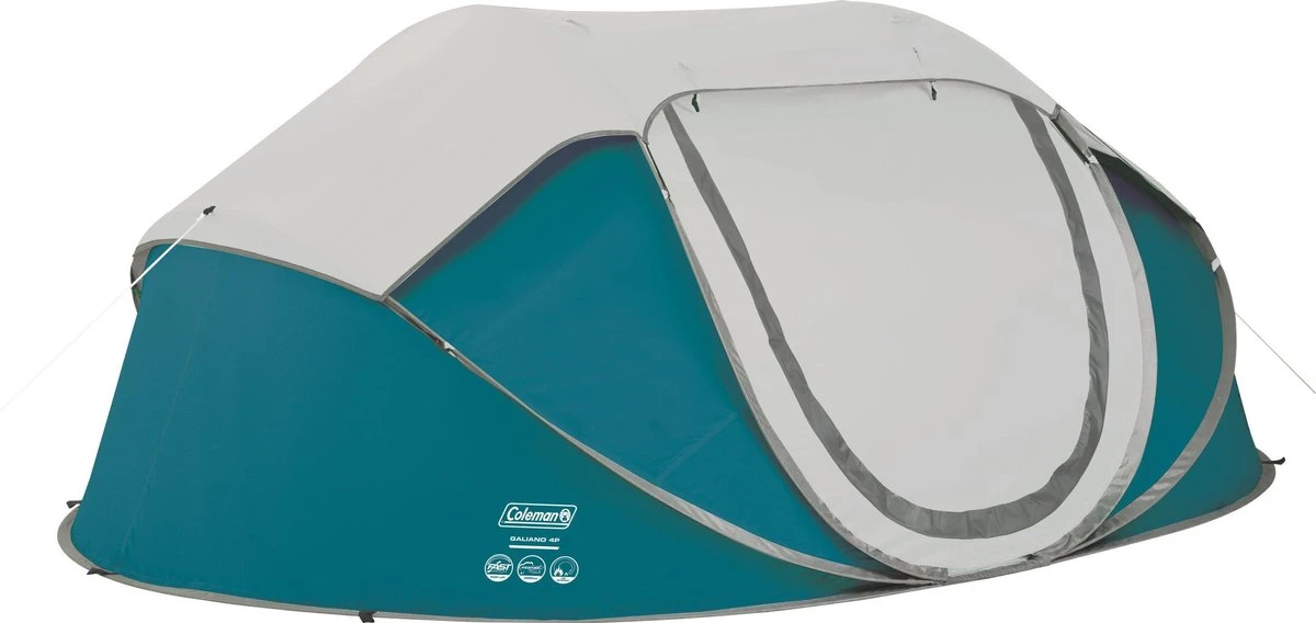Coleman Galiano 4 Pop-up Tent - 4-Persoons - Blauw/Wit 4 Coleman Galiano 4 Pop-up Tent - 4-Persoons - Blauw/Wit - Afbeelding 2