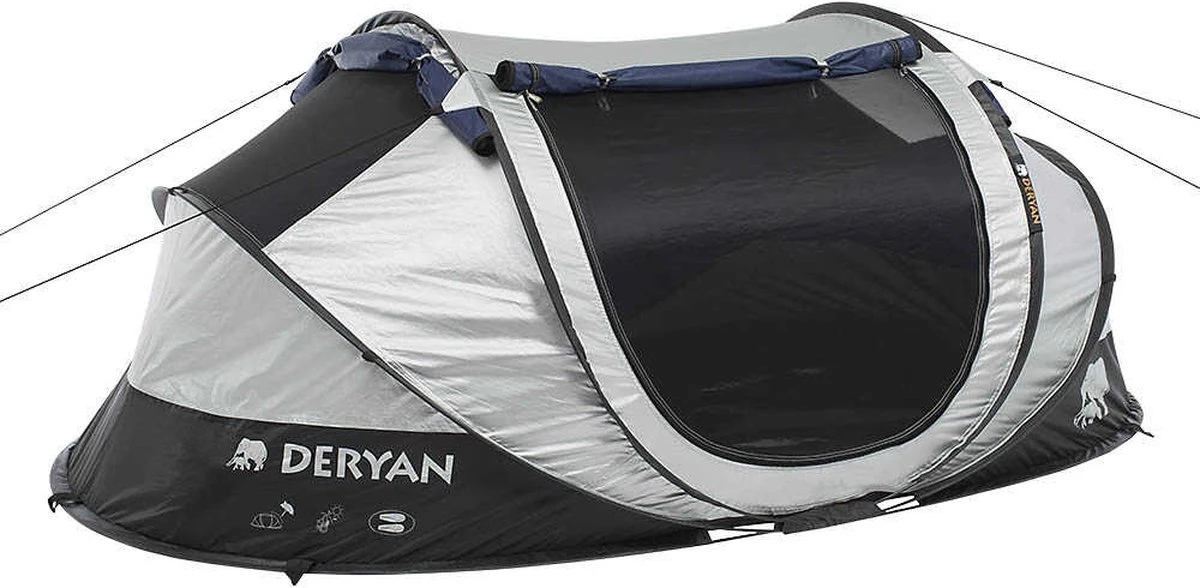 Deryan Cocoon Pop Up Tent - Luchtbed - Luchtpomp - 4 Persoons - Zilver 3 Deryan Cocoon Pop Up Tent - Luchtbed - Luchtpomp - 4 Persoons - Zilver