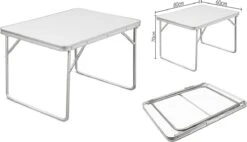Merkloos Aluminium Inklapbare Tuintafel - Campingtafel - 80x60x68 Cm -Buitenkampeer Winkel 1200x688