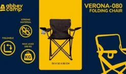 Abbey Camp Campingstoel - Vouwstoel - Zwart -Buitenkampeer Winkel 1200x710 2