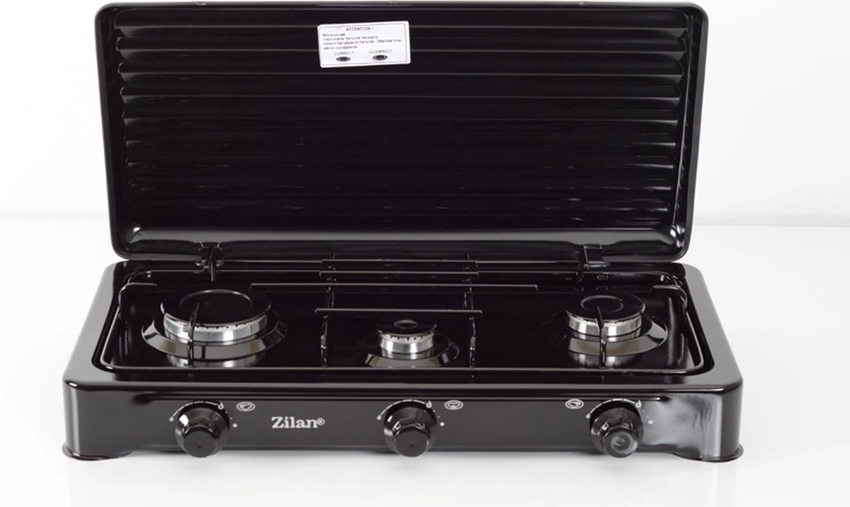 Zilan - Gas Kooktoestel 3 Pits - Campingkooktoestel - Gaskookplaat - Zwart 7 Zilan - Gas Kooktoestel 3 Pits - Campingkooktoestel - Gaskookplaat - Zwart - Afbeelding 5