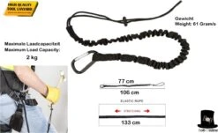 Bob Online ™ - 1 Stuk – Zwart – Gereedschaplijn – Gereedschaplanyard – Elasticate Tool Lanyard – Maximum Load Capacity 2 Kg – Elastisch Gereedschap Lanyard – Gereedschap Valbeveiliging Koord -Buitenkampeer Winkel 1200x734 6