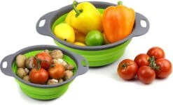 Buxibo - 3-Delige Keuken Vergiet Set Inklapbaar Groen/Grijs -Buitenkampeer Winkel 1200x736