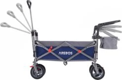 AREBOS Premium Steekwagen Met Dak Opvouwbare Tuinkar Handkar Bolderkar Blauw / Grijs -Buitenkampeer Winkel 1200x787 7