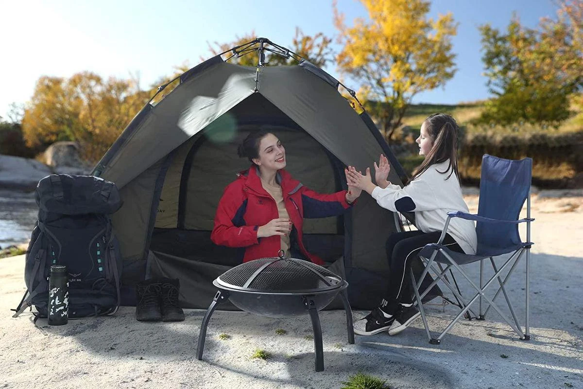Set Van 2 Opvouwbare Campingstoelen, Klapstoelen Voor Buiten, Comfortabel, Met Armleuningen En Bekerhouders, Stabiel Frame, Draagvermogen 120 Kg - Blauw 5 Set Van 2 Opvouwbare Campingstoelen, Klapstoelen Voor Buiten, Comfortabel, Met Armleuningen En Bekerhouders, Stabiel Frame, Draagvermogen 120 Kg - Blauw - Afbeelding 3