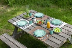 Bo-Camp Servies Halo - 12 Delig Melamine - Aqua -Buitenkampeer Winkel 1200x800 143