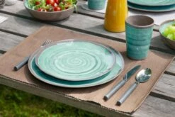 Bo-Camp Servies Halo - 12 Delig Melamine - Aqua -Buitenkampeer Winkel 1200x800 144