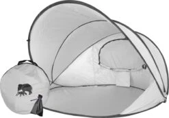 Deryan Luxe Pop Up Strandtent XXL - Anti-UV 50+ - Zilver -Buitenkampeer Winkel 1200x836