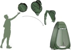 NordFalk Douchetent Pop-up 190 Cm - Camping Douche - Omkleedtent - Incl. Tentharingen En Draagtas - Groen -Buitenkampeer Winkel 1200x848