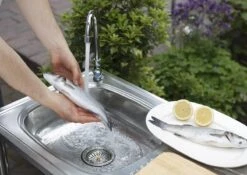 Camping/Outdoor Inox Tafel Met Gootsteen Lavabo En Kraan 100x77x50cm -Buitenkampeer Winkel 1200x852