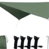 Merkloos TDR - Outdoor Draagbaar Zonnescherm Met Opbergtas - Waterdicht - Tarps Voor Kamperen 300 *300cm - 3-4 Personen -Leger Groen -Buitenkampeer Winkel 1200x887 4
