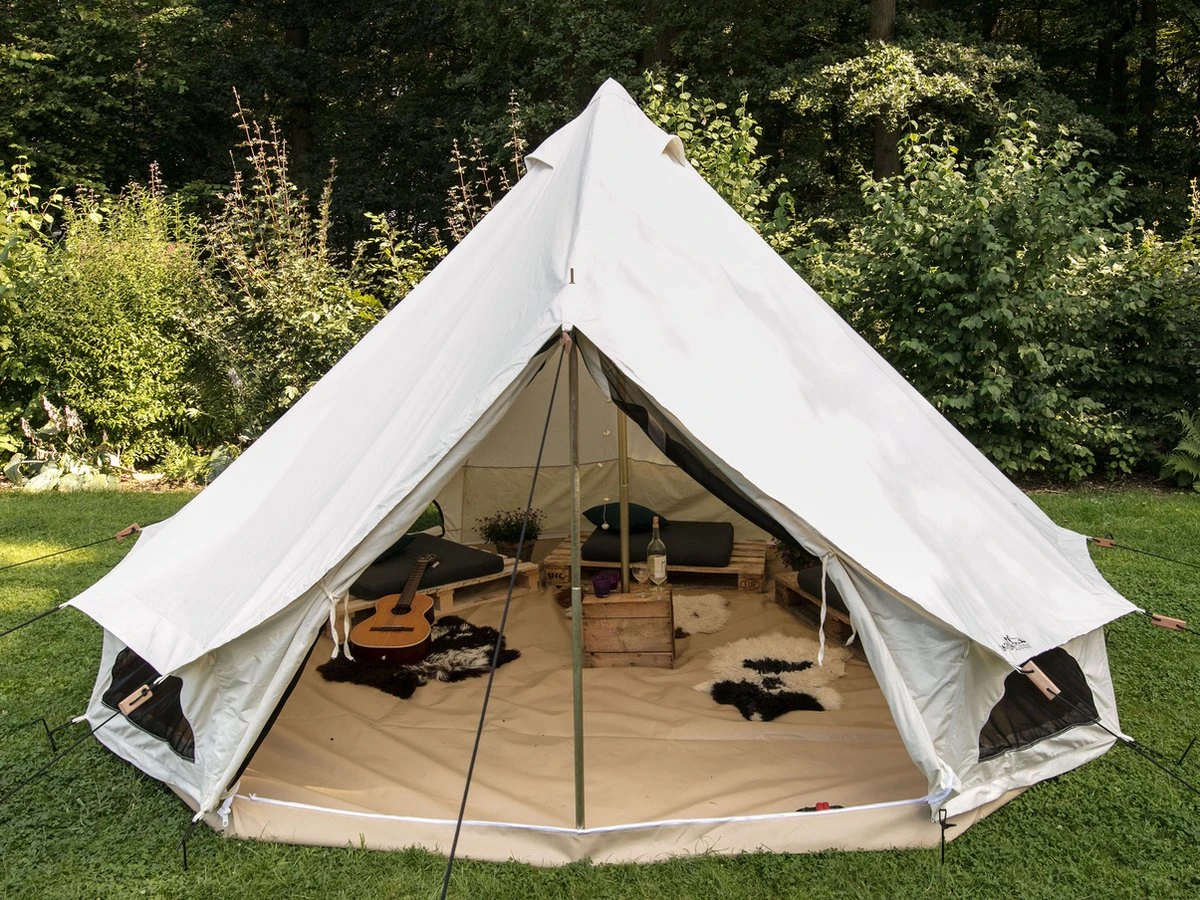 Skandika Tipii 400 Canvas Tent – Tipi-tenten – 8 Persoons Familietent - Campingtent – Muggengaas – 250 Cm Stahoogte – 400 Cm Diameter – 4000 Mm Waterkolom – Indische Tent, Partytent, Festivaltent – Outdoor, Camping, Tuin – Kamperen – Wit 5 Skandika Tipii 400 Canvas Tent – Tipi-tenten – 8 Persoons Familietent - Campingtent – Muggengaas – 250 Cm Stahoogte – 400 Cm Diameter – 4000 Mm Waterkolom – Indische Tent, Partytent, Festivaltent – Outdoor, Camping, Tuin – Kamperen – Wit - Afbeelding 3