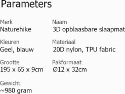 Naturehike® 3D Luchtmatras Premium - Comfortabel R-waarde 2.0 - Extra Dikke Slaapmat - Luchtbed Kamperen - Opblaasbaar Matras - Lichtgewicht - Outdoor - Camping -Buitenkampeer Winkel 1200x906