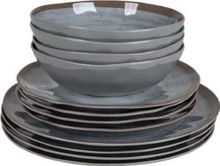 Bo-Camp Servies - Halo - 12-delig - Grijs -Buitenkampeer Winkel 1200x908