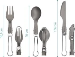 Navaris Campingbestek Van Titanium - Set Met Vork, Mes En Lepel - Inklapbaar - Bestekset Voor Onderweg - Inclusief Karabijnhaak En Bewaarzakje -Buitenkampeer Winkel 1200x913 7