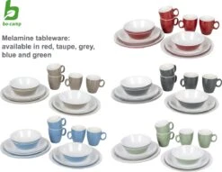 Bo-Camp Servies - Campingbord - 100% Melamine - 16-delig - Grijs -Buitenkampeer Winkel 1200x928 4