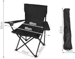 Campingstoel Vouwstoel Visstoel - Zwart - Draaggewicht 100kg -Buitenkampeer Winkel 1200x936