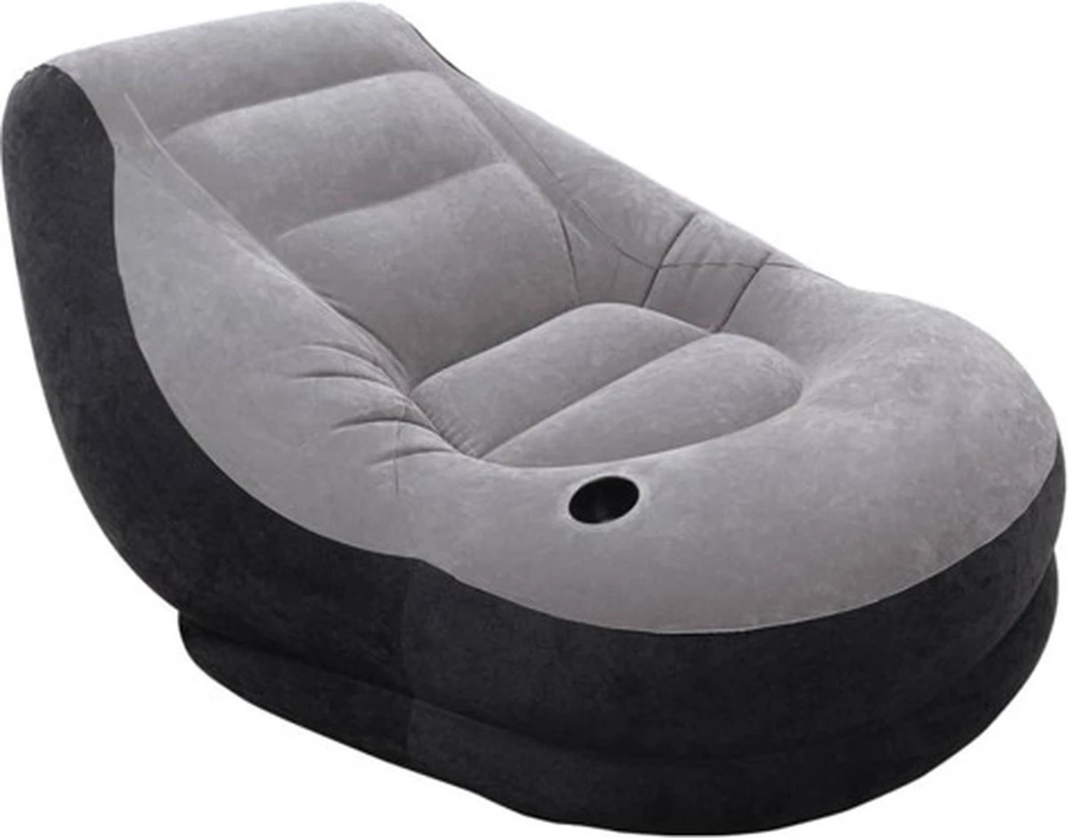 Intex Lounge Stoel - Ultra Lounge - Opblaasbaar - Grijs/zwart 4 Intex Lounge Stoel - Ultra Lounge - Opblaasbaar - Grijs/zwart - Afbeelding 2