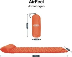 AirFeel Lichtgewicht Opsblaasbaar Slaapmatje - Ingebouwde Pomp En Kussen - 196 X 60 X 6 Cm - Orange -Buitenkampeer Winkel 1200x943 3