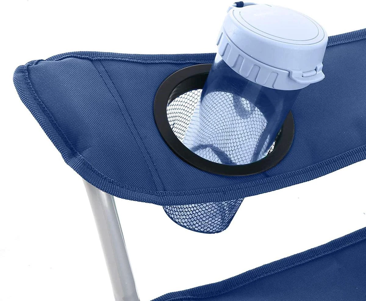 Set Van 2 Opvouwbare Campingstoelen, Klapstoelen Voor Buiten, Comfortabel, Met Armleuningen En Bekerhouders, Stabiel Frame, Draagvermogen 120 Kg - Blauw 8 Set Van 2 Opvouwbare Campingstoelen, Klapstoelen Voor Buiten, Comfortabel, Met Armleuningen En Bekerhouders, Stabiel Frame, Draagvermogen 120 Kg - Blauw - Afbeelding 6