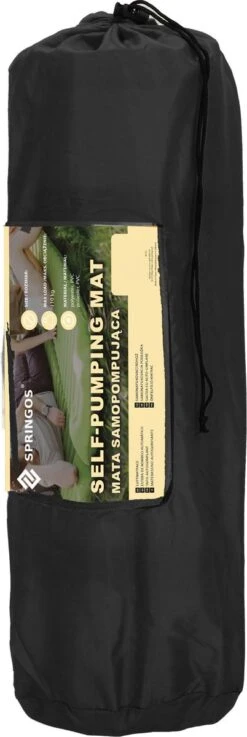 Springos Slaapmat | Zelfopblazend | 180 Cm | Inclusief Hoes | Zwart -Buitenkampeer Winkel 402x1200